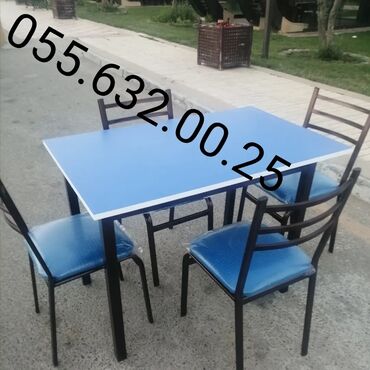 Sifarişlə masa və oturacaq dəstləri: Dəniz qiragi üçün stol stul desti, kafe və cayxana üçün stol stul — 7