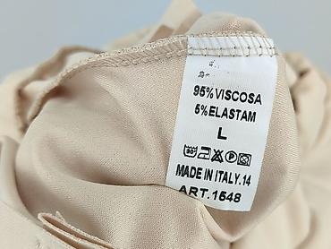szerokie spodnie pull: Moda Italia, Spodnie materiałowe damskie, rozmiar L — 4