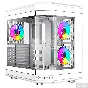 ventilator notebook: Gamemax Hype White RGB gaming korpusu – yüksək keyfiyyətli ağ dizayn — 1