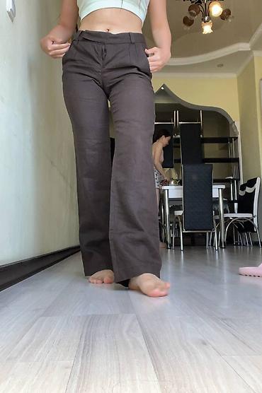 Женские брюки: Брюки Классические, Осень-весна, Италия, Лен, Новый, XS — 6