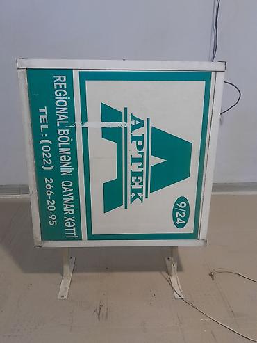 apel: Məhsul: “APTEK” işıqlı reklam lövhəsi (9/24) Təsvir: - İki tərəfli — 1