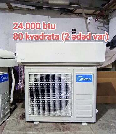 купить оконный кондиционер: Кондиционер Midea, Б/у, 70-80 м², Сплит-система, Нет кредита, Платная установка