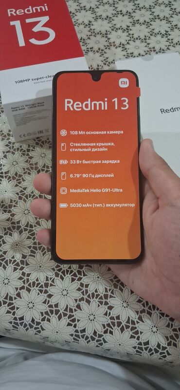 telefon tutacag: Redmi 13, 128 GB, rəng - Qara