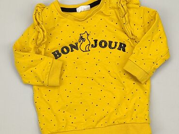 żółty sweterek dla dziewczynki: Sweatshirt, So cute, 9-12 months, condition - Good