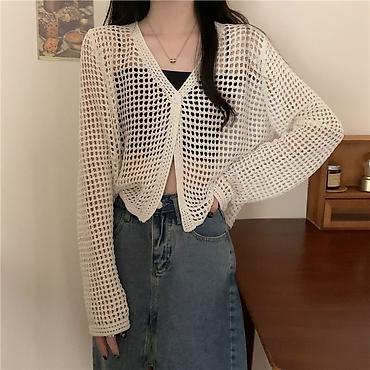 Кардиганы: Кардиган, Трикотаж, Осень-весна, Вязаная модель — 1