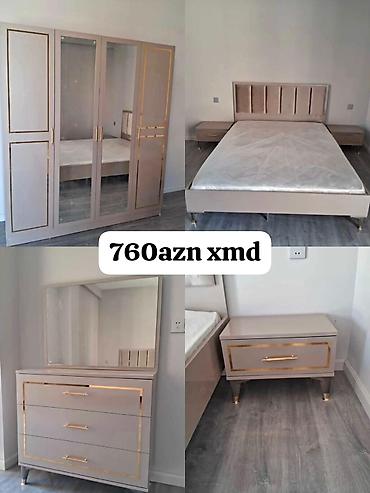 Yataq otağı dəsti Komplekt: - Geniş 4 qapılı şkaf: 2 orta qapı