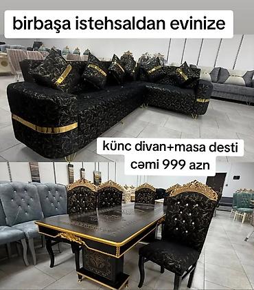 Divan və masa dəstləri: Yeni, Künc divan, Qonaq otağı üçün, Açılmayan — 1