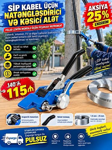 2 ci perde: Sip kabel üçün alət. Qiymət sondur. Hava elektrik xətti dirəklərinin — 1