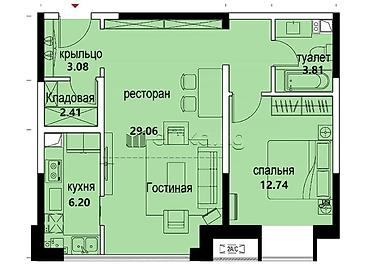 700: 2 комнаты, 60 м², Южная Магистраль Элитка, 4 этаж, Требуется ремонт — 2