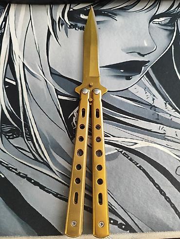 kepenek bıçaq: Kəpənək Balisonq butterfly. Qızıl rənkli Kəpənək bıçağ Rahat — 3