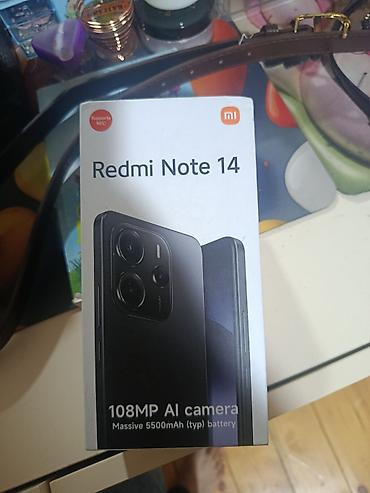 huawei p20 pro: Redmi Note 14, 256 GB, rəng - Qara, Barmaq izi — 8