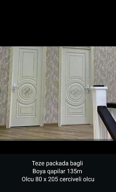 Konteynerlər: 135 azn otaq qapilari.paçkada baĝli qapilar.boya qapilar.ölçü 80×2.05 — 1