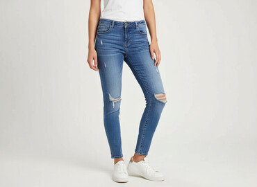 jeansy damskie z dziurami boyfriend: Jeansy damskie, rozmiar S