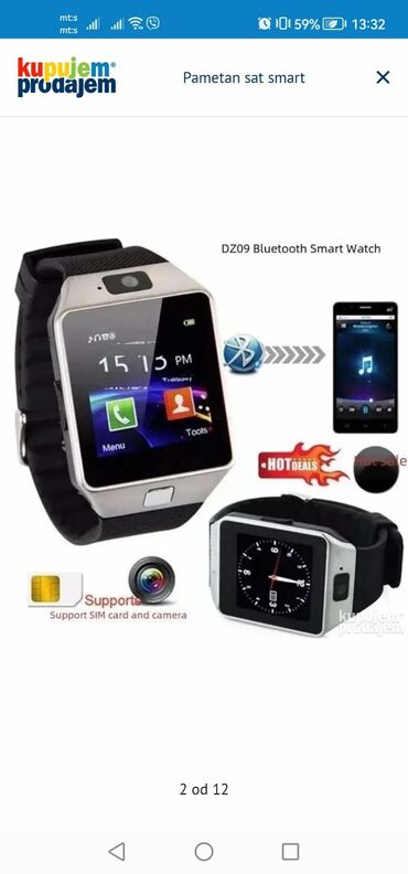 AZ - Wristwatches: Pametan smart sat podrzava sim karticu i ulaz za memorijsku karticu