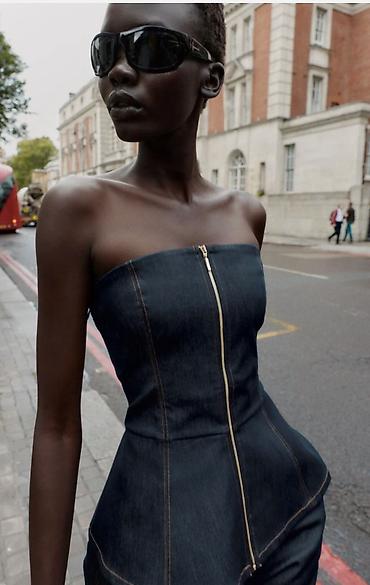mint: Zara trendi teksas korset vel. S– bez bretela, sa peplum krojem - — 6