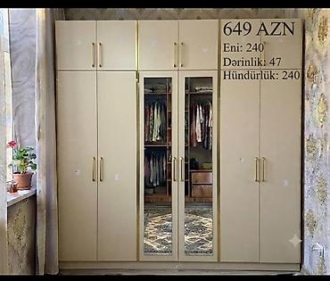 Geniş tutumlu paltar dolabı - Ölçülər: Eni 240 sm, Dərinlik 47 sm lalafo.az -da Geniş tutumlu paltar dolabı - Ölçülər: Eni 240 sm, Dərinlik 47 sm