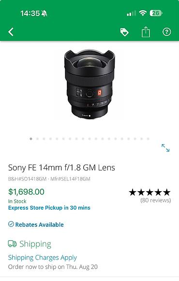 dreamstar master: Sony FE 14mm f/1.8 G Master (SEL14F18GM) ultra-geniş bucaqlı obyektiv — 2