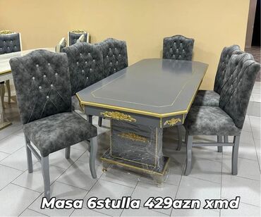Qonaq otağı dəstləri: Kvadrat masa, Qonaq otağı üçün, 6 nəfər, Açılmayan