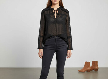 srebrna bluzka h m: Gina Tricot, Women's blouse, size S