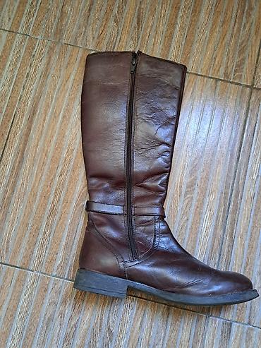 santoni boots: Kožne ženske čizme do kolena – braon, broj 37 - Materijal: spolja — 8