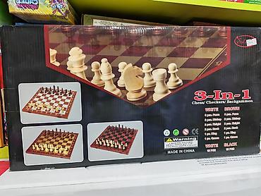 шашку: Набор настольных игр 3-в-1: шахматы, шашки, нарды. Особенности: - — 1