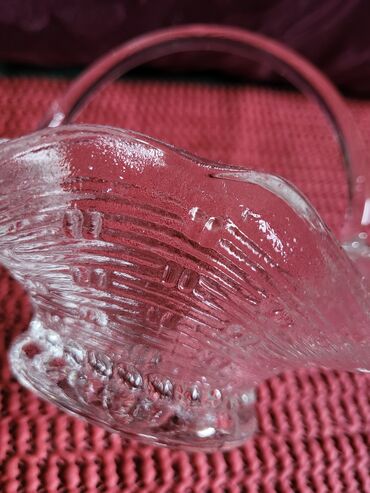Ostali kućni dekor: Korpica nova vintaz,duvano staklo. Nova korpica na korpi u staklu — 7