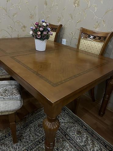 kohne stullar: Klassik üslubda yemək masası və 4 ədəd stul dəsti. - Material: bərk — 3