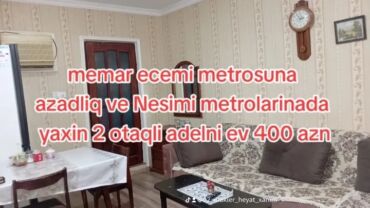 gence prospekti 73 de kiraye evler: 80 kv. m, 2 otaqlı, Kombi, Qaz, İşıq