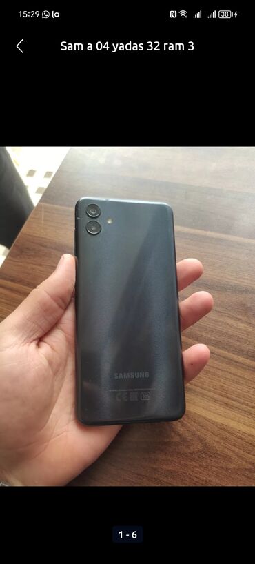 Samsung Galaxy A04, 32 ГБ, цвет - Серый, Кнопочный, Две SIM карты, Face ID