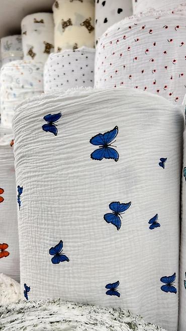 bed sheets: Муслиновая ткань (двухслойный/креп-газ) в рулонах - Состав: 100% — 2