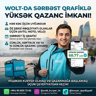 taksi is: Sürücü-kuryer tələb olunur, Nəqliyyat təmin edilir, Gündəlik ödəniş, Təcrübəsiz — 1