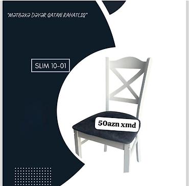dərs stul: Mətbəx üçün, Yeni, Qatlanmayan, rəng - Ağ Stul — 1
