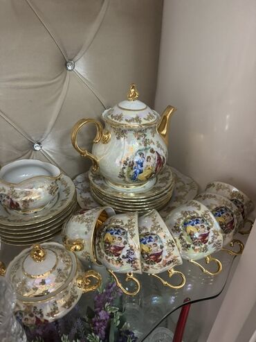 столовый набор: Çay dəsti, rəng - Ağ, Farfor