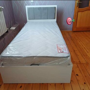 tek yataq mebeli: Новый, Односпальная кровать, С матрасом