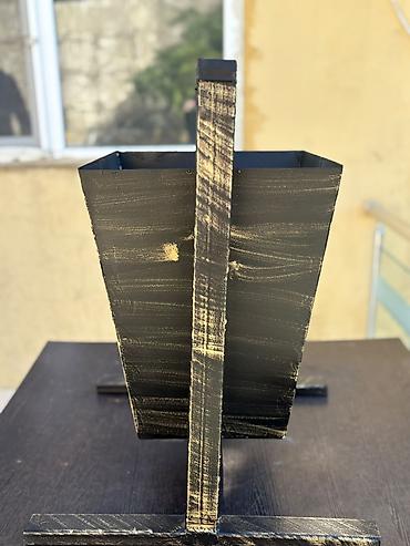 Tullantı qabları: Metaldan hazırlanmış küçə/zibil qutusu - Material: qalın metal təbəqə — 5