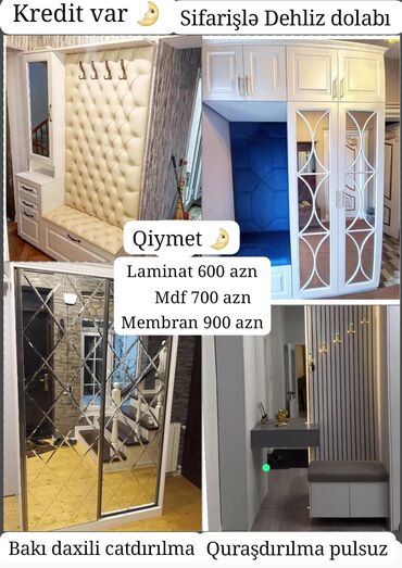Sifarişlə masalar: 🟣 Yeni Sifarisle Dehliz dolabı 🆘 *1 kv görə qiymətlər* 🟣Laminat *150
