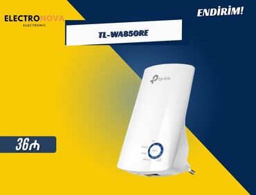 Модемы и сетевое оборудование: TP-Link TL-WA850RE WiFi Range Extender 📶 Siqnal gücləndirici – zəif
