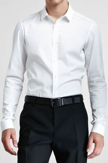 мятная рубашка мужская: Рубашка XL (EU 42), цвет - Белый