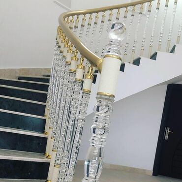 Pilləkən məhəccərləri: Mərmər pilləkənlər üçün metal və dekorativ məhəccər istehsalı və — 6