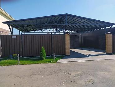 трек потолок: Навесы для авто и двора из металлокаркаса с поликарбонатной кровлей — 5