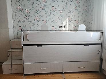 embawood mebelleri: Oğlan və qız üçün, İşlənmiş, Çarpayı, Matras ilə, Siyirməli, DSP — 3
