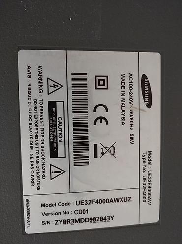 sud ceken: Samsung LED TV – Model: UE32F4000AW (Type No: UE32F4000) - Ekran: 32 — 2