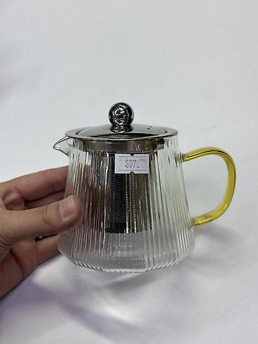 time try: Заварочный чайник из рифлёного жаропрочного стекла с металлической — 1