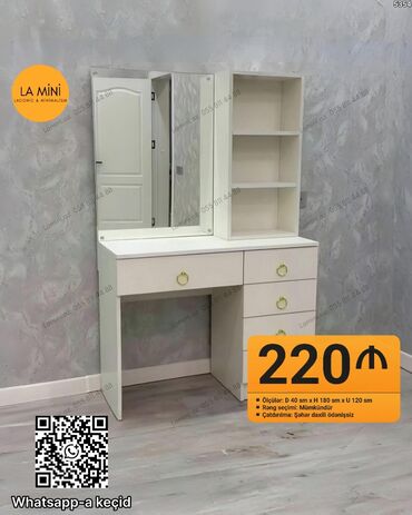 biocos kremi aptek: Ağ rəngli makiyaj masası və güzgü komplekti - Dizayn: Laconic &