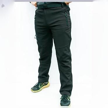 Trenerke: Muške planinarske/trekking pantalone – crne - Softshell materijal — 1