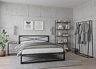 Двуспальные кровати: Железная кровать в стиле лофт — прочная и стильная мебель с — 10