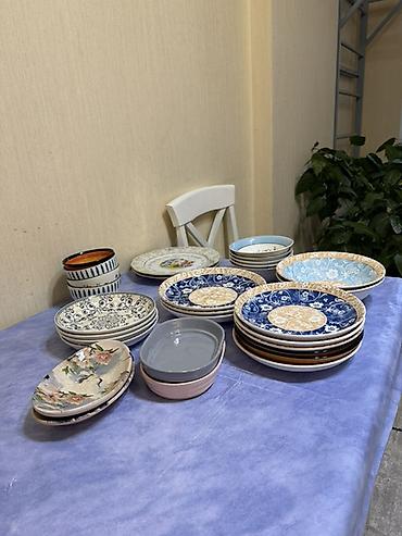 samdan: Qab-qacaq dəsti – keramika/porseleyn qarışıq, müxtəlif ölçü və — 2