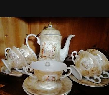 çay servis: Çay dəsti, rəng - Bej, Farfor, 5 nəfərlik, Polşa — 1