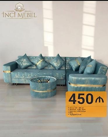 stulla: İnci Mebel künc divan dəsti - Künc ölçüsü: 260 × 200 sm - Mexanizm — 1