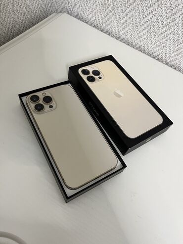 Apple iPhone: IPhone 13 Pro Max, Б/у, 1 ТБ, Matte Gold, Коробка, 83 %